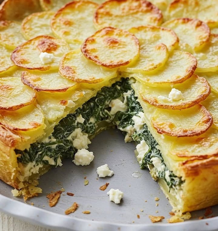Comforting Spinach Potato Cheese Bake