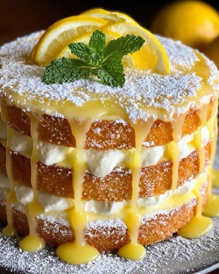 Irresistibly Creamy Lemon Cake Delight