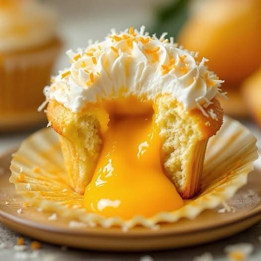 Tropical Mango Coconut Cupcakes Delight